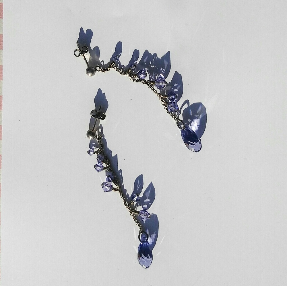 Real Swarovski Lavender Purple Sterling Earrings